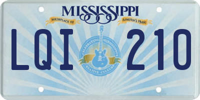 MS license plate LQI210