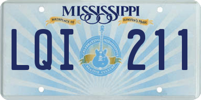 MS license plate LQI211