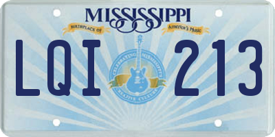 MS license plate LQI213