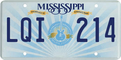 MS license plate LQI214