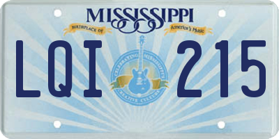 MS license plate LQI215