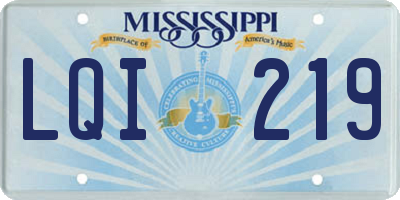 MS license plate LQI219
