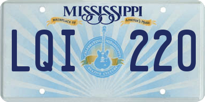 MS license plate LQI220