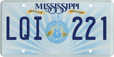 MS license plate LQI221