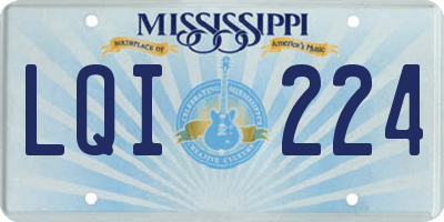 MS license plate LQI224