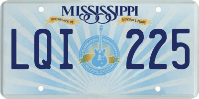 MS license plate LQI225