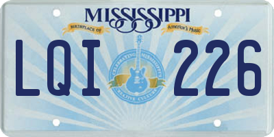 MS license plate LQI226