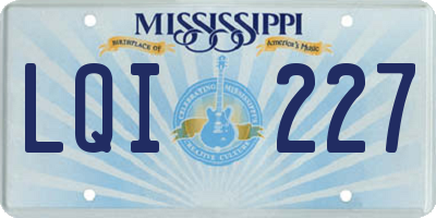 MS license plate LQI227