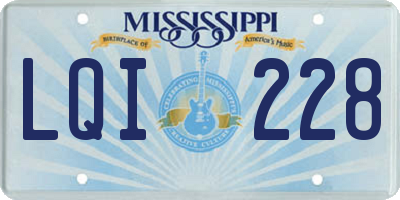 MS license plate LQI228