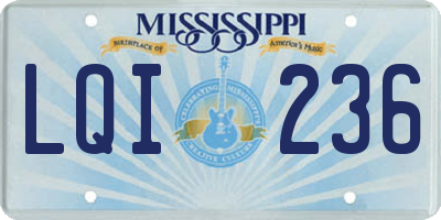 MS license plate LQI236