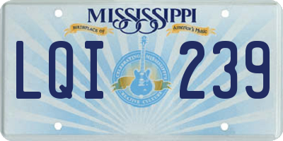 MS license plate LQI239