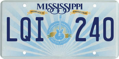 MS license plate LQI240