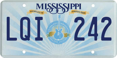 MS license plate LQI242