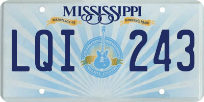 MS license plate LQI243