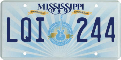 MS license plate LQI244