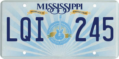 MS license plate LQI245