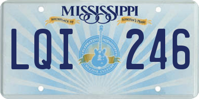 MS license plate LQI246