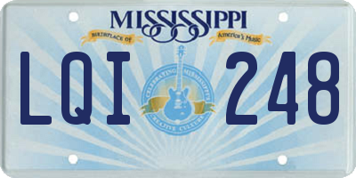 MS license plate LQI248
