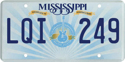 MS license plate LQI249