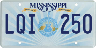 MS license plate LQI250