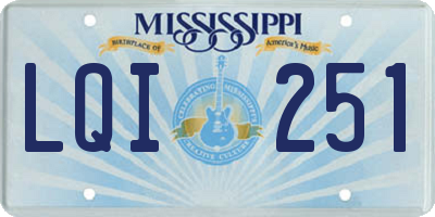 MS license plate LQI251