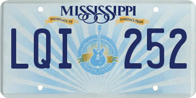 MS license plate LQI252