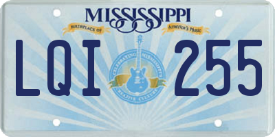 MS license plate LQI255