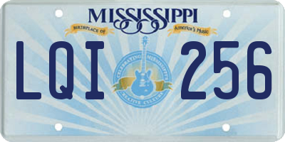 MS license plate LQI256