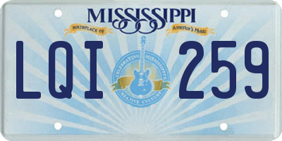 MS license plate LQI259