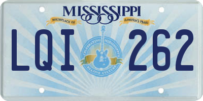 MS license plate LQI262
