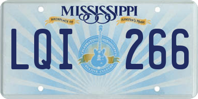 MS license plate LQI266
