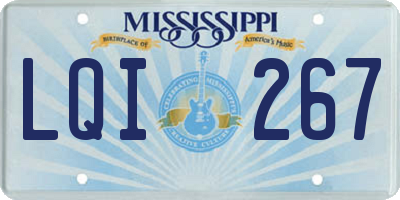 MS license plate LQI267