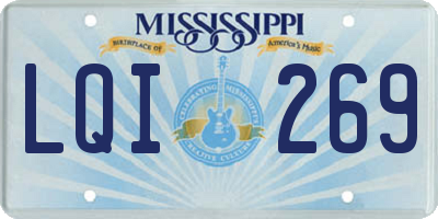 MS license plate LQI269