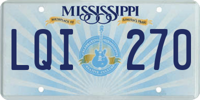 MS license plate LQI270
