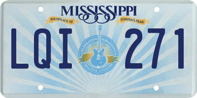 MS license plate LQI271