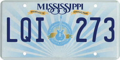 MS license plate LQI273