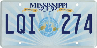 MS license plate LQI274