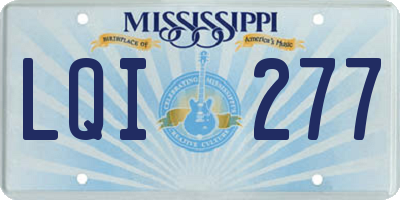 MS license plate LQI277