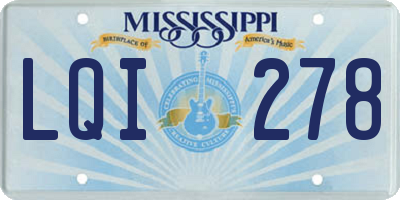 MS license plate LQI278