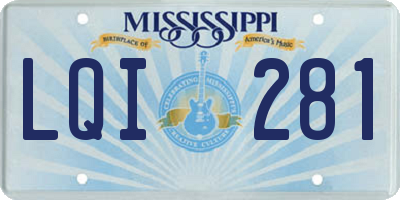 MS license plate LQI281