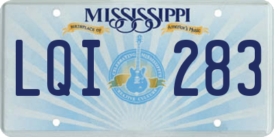 MS license plate LQI283