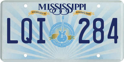 MS license plate LQI284