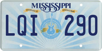 MS license plate LQI290