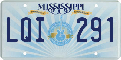 MS license plate LQI291