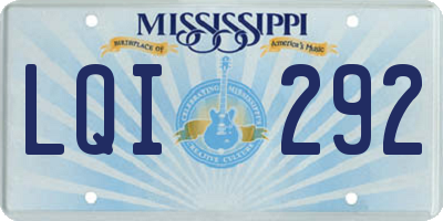 MS license plate LQI292