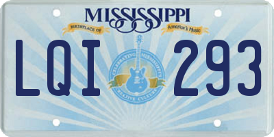 MS license plate LQI293