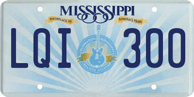 MS license plate LQI300