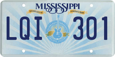 MS license plate LQI301