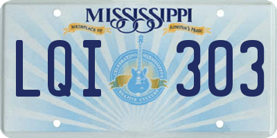 MS license plate LQI303