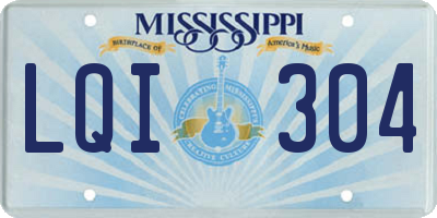 MS license plate LQI304
